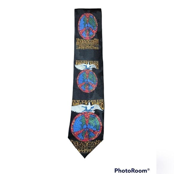 NWT Fillmore Poster Tie White Bird NYE '67-68 Bill Graham #100 100% Silk - Picture 3 of 8